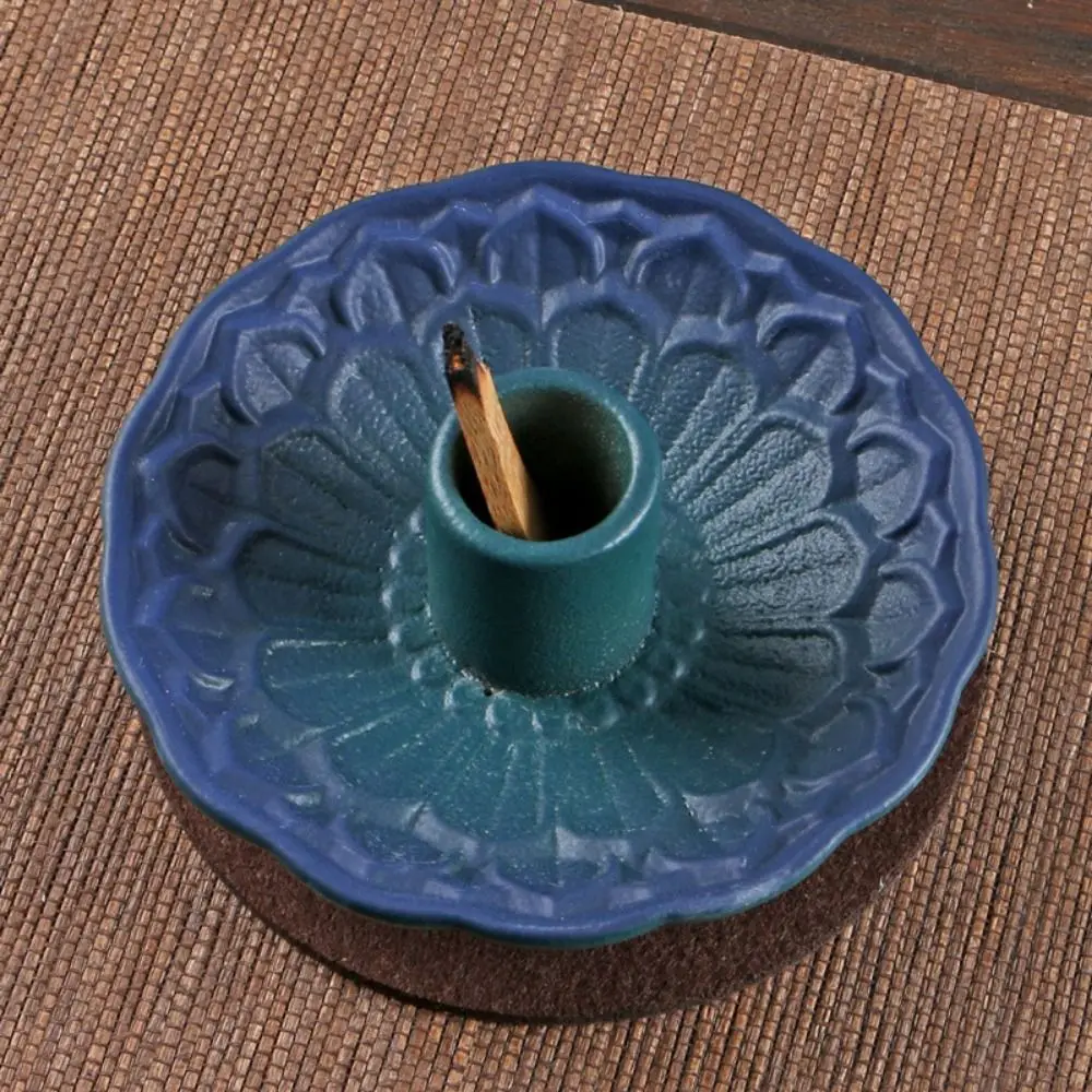 

Ceramic Candle Holder Multi Use Easily Catch Handmade Incense Burner Easy to Clean Vintage Burning Stand Tray Bedroom