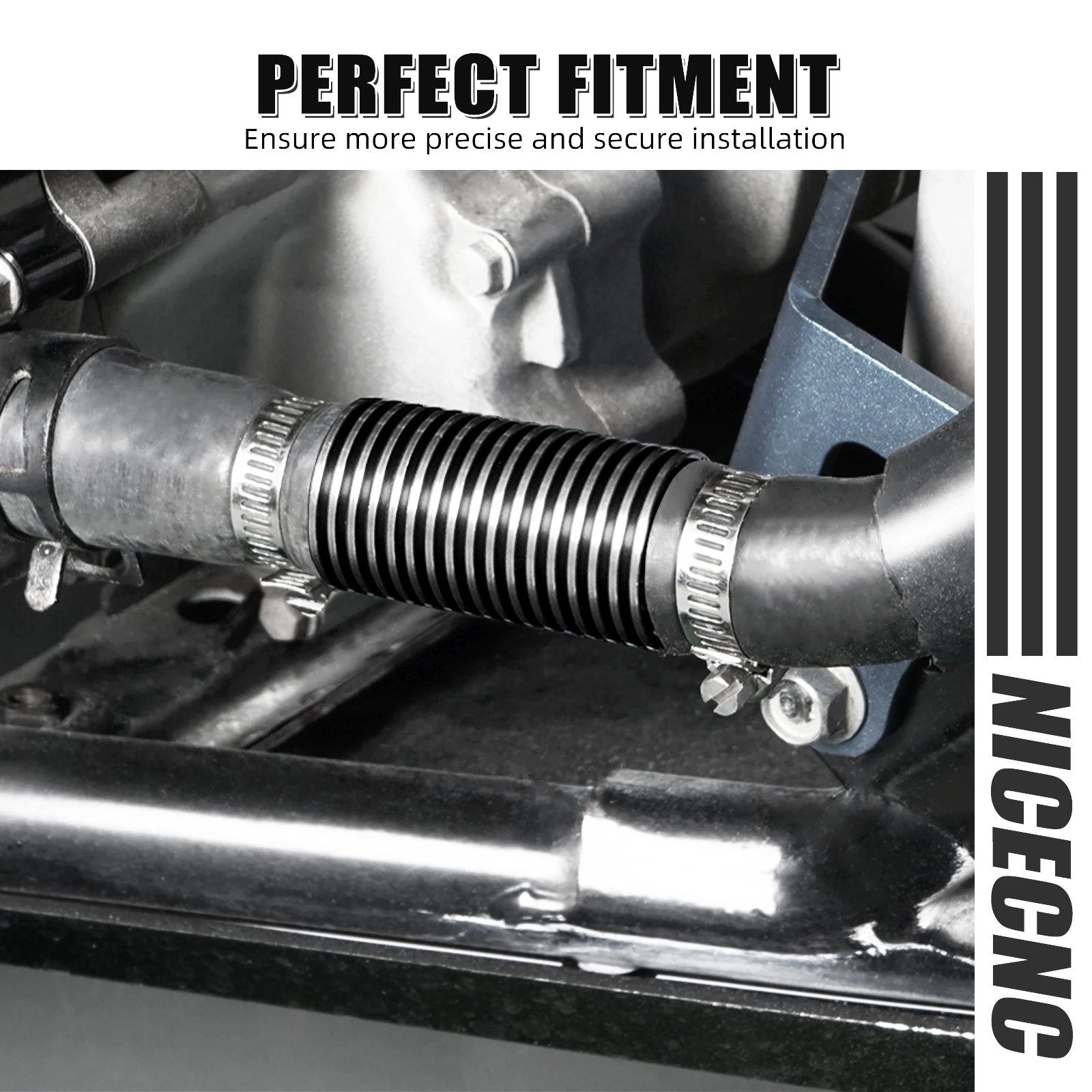 NICECNC In Line Super-Wasserkühler für Yamaha Raptor 700 Rhino Grizzly 600 Blaster 200 Banshee 350 YFZ450 TRX450 Universal ATV – Detail 14