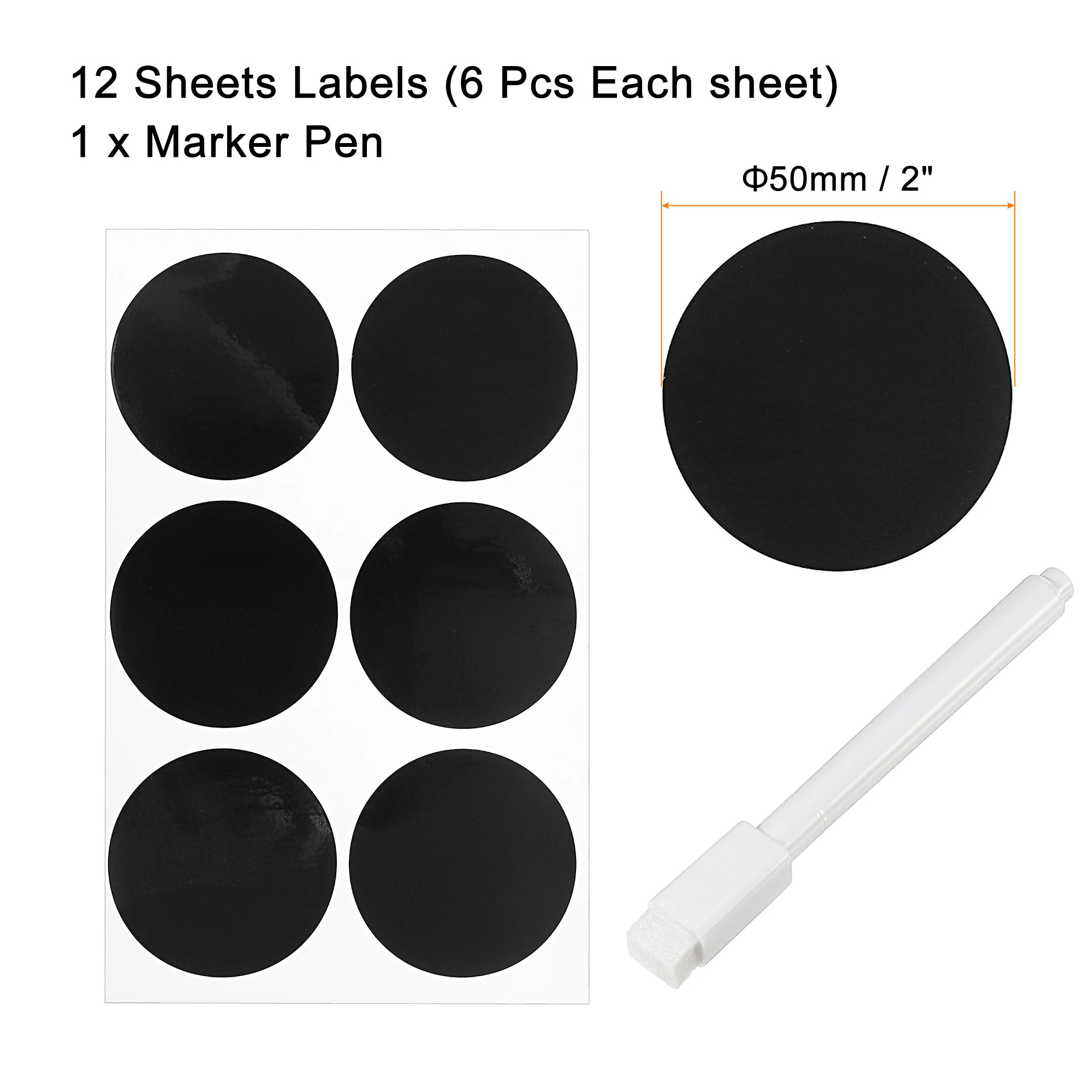 72 144Pcs Round Black Blackboard Sticker Labels Chalkboard Kitchen Spice Label Stickers Home Bottles Tags Erasable Marker Pen label stickers