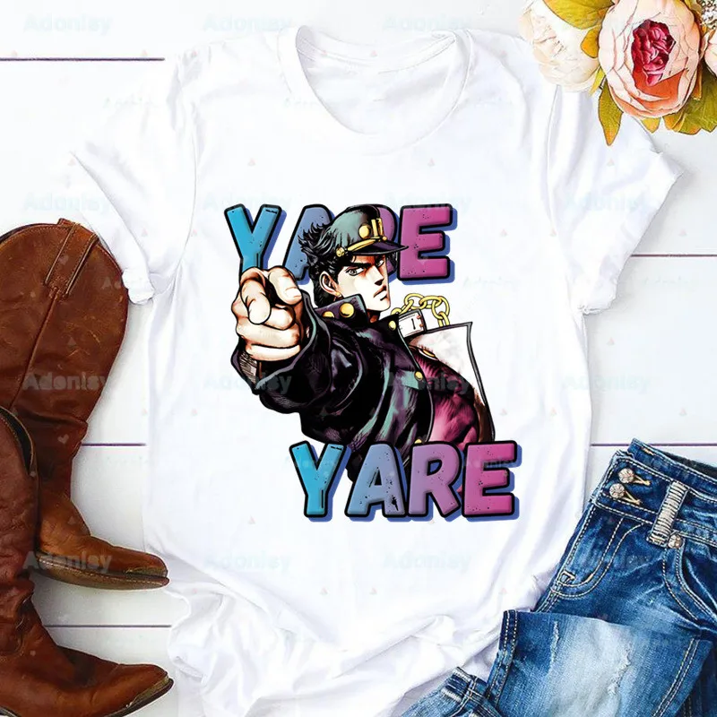 

Japanese Anime Jojo Bizarre Adventure Jotaro Star Harajuku Tops Summer Tops Graphic Tees T-shirt Clothes T Shirt ,Drop Shipping