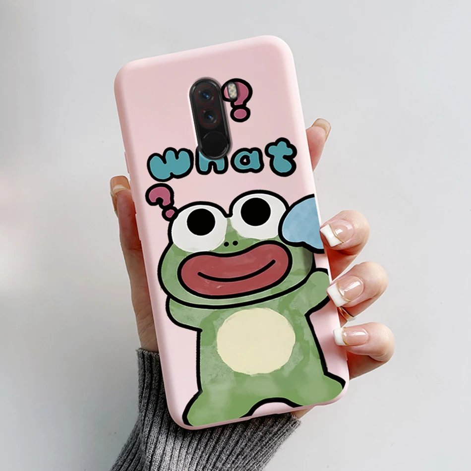 Cute Bear and Frog Cartoon Shockproof Phone Case - Soft Silicone TPU Back Cover for Xiaomi Poco Pocophone F1