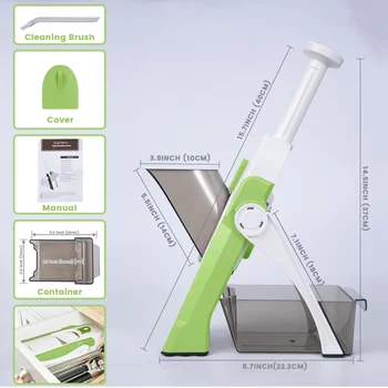 Mandoline Slicer, Adjustable Vegetable Food Chopper Potato Fries French Fry Cutter, Detachable Blade, Kitchen Chopping Artifact 5