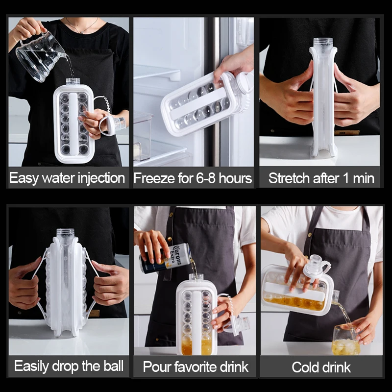 Ice Ball Cold Kettle 2-in-1 Portable Quick Release Summer Gadgets Water  Bottle