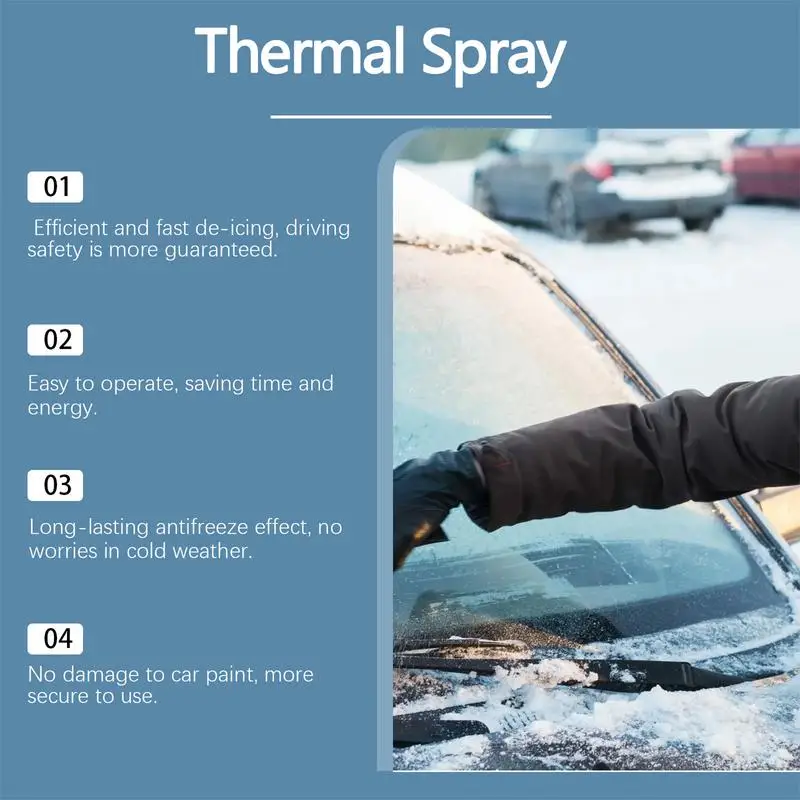 De Icer For Car Windshield Spray Car Deicer Liquid Ice Melt Winter Accessories Defrost Spray Windshield De-Icer Liquid