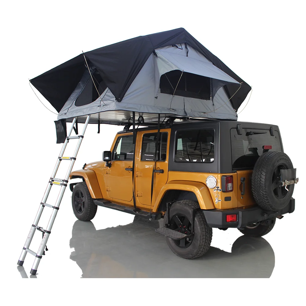 

Top ranking 1-4 person big space hard shell camping rooftop tent car roof top with aluminum telescopic ladder