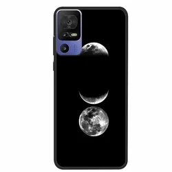 Astronaut Soft Silicone Phone Case with Spaceman and Moon Design for TCL 40 SE (57)
