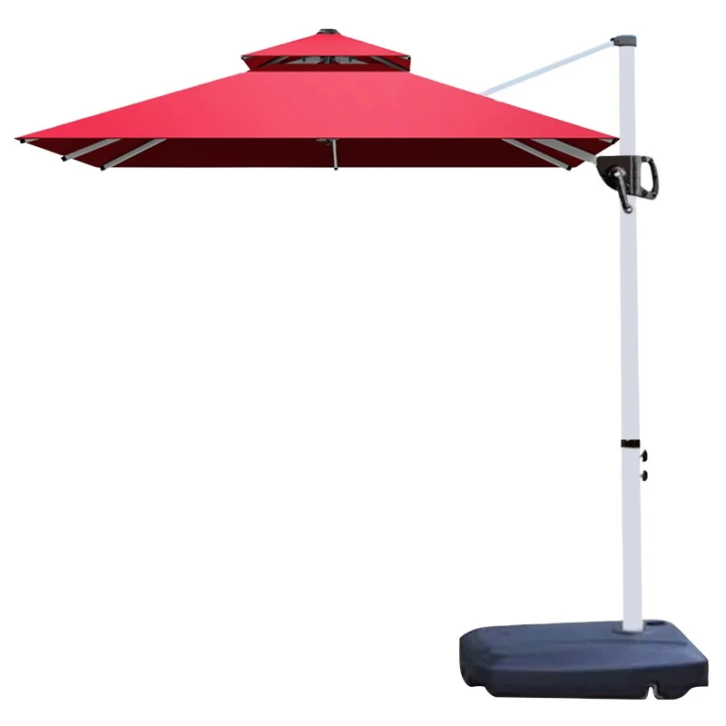 

260g yarn-dyed fabric 3*4M Square Big Outdoor White Garden Parasol Cantilever Sun Patio Duty Heavy Roma Umbrella