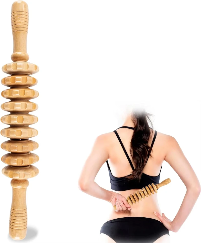 Lymphatic Drainage Wood Massage Roller for Cellulite & Muscle Relief