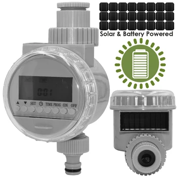 Solar & Battery Powered Water Timer Irrigation Solenoid Valve Controller Waterproof Power-saving Greenhouse Irrigation System 1