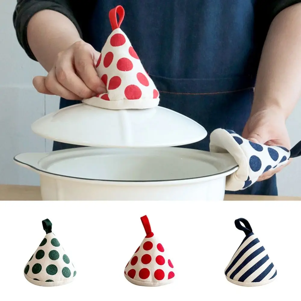Triangle Pot Handle Cap Durable Kitchen Tool Non-slip Heat Insulation Glove High Temperature Resistance Cotton Oven Gloves silicone oven mitts kitchen gloves silicone oven gloves