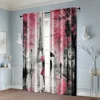 2pcs, Pattern Curtains 2D print Love Walking in the Rain Durable Polyester (without rod) Thermal Insulation, and Room Darkening 6