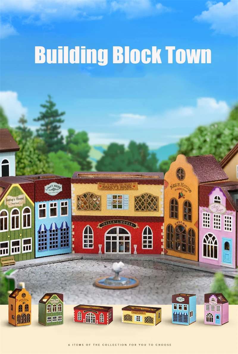 Building Block Town DIY Miniature Dollhouse