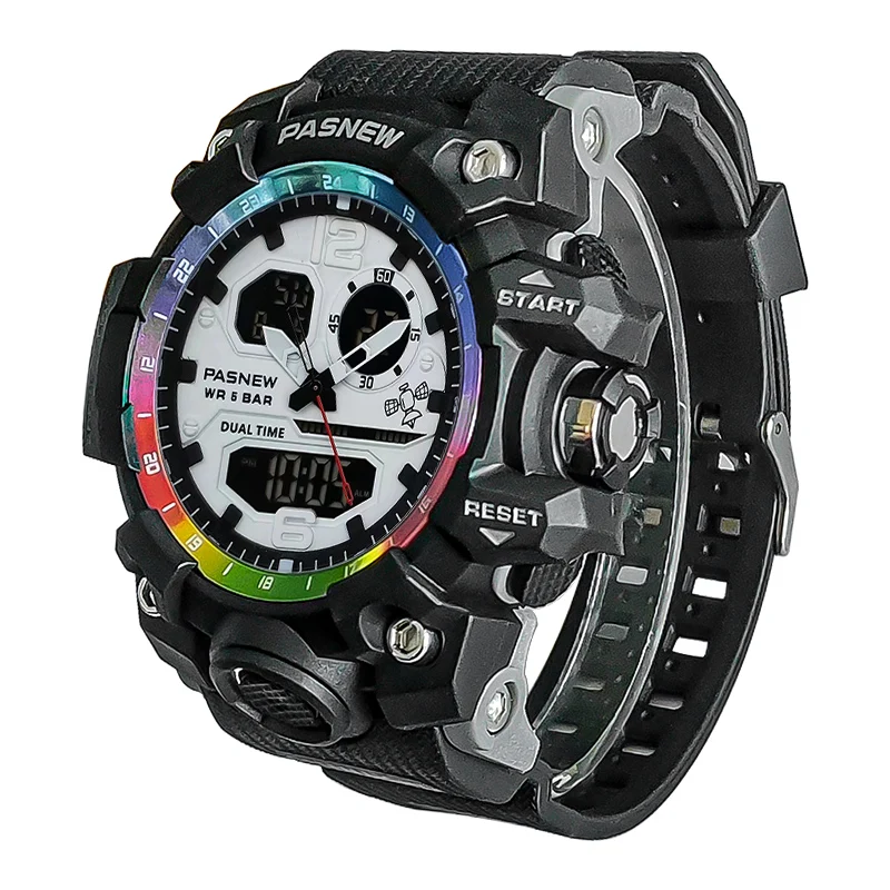 Multifunction Men Digital Wristwatches Casual Original Waterproof Led Hand Clock Boy Fashion Large Eletronic Male Watches Black jaragar black dials triangle mechanical watches men s analog watches leather strap multifunction wristwatch irregular clock