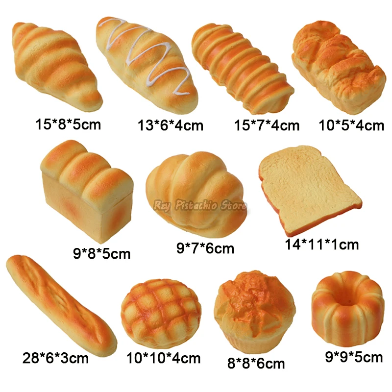 1pcs Artificial Simulation Bread Fake Food Model French Baguette Toast Cake Bakery Kids Play Kitchen Toys Boy Girl Pretend Baker 6