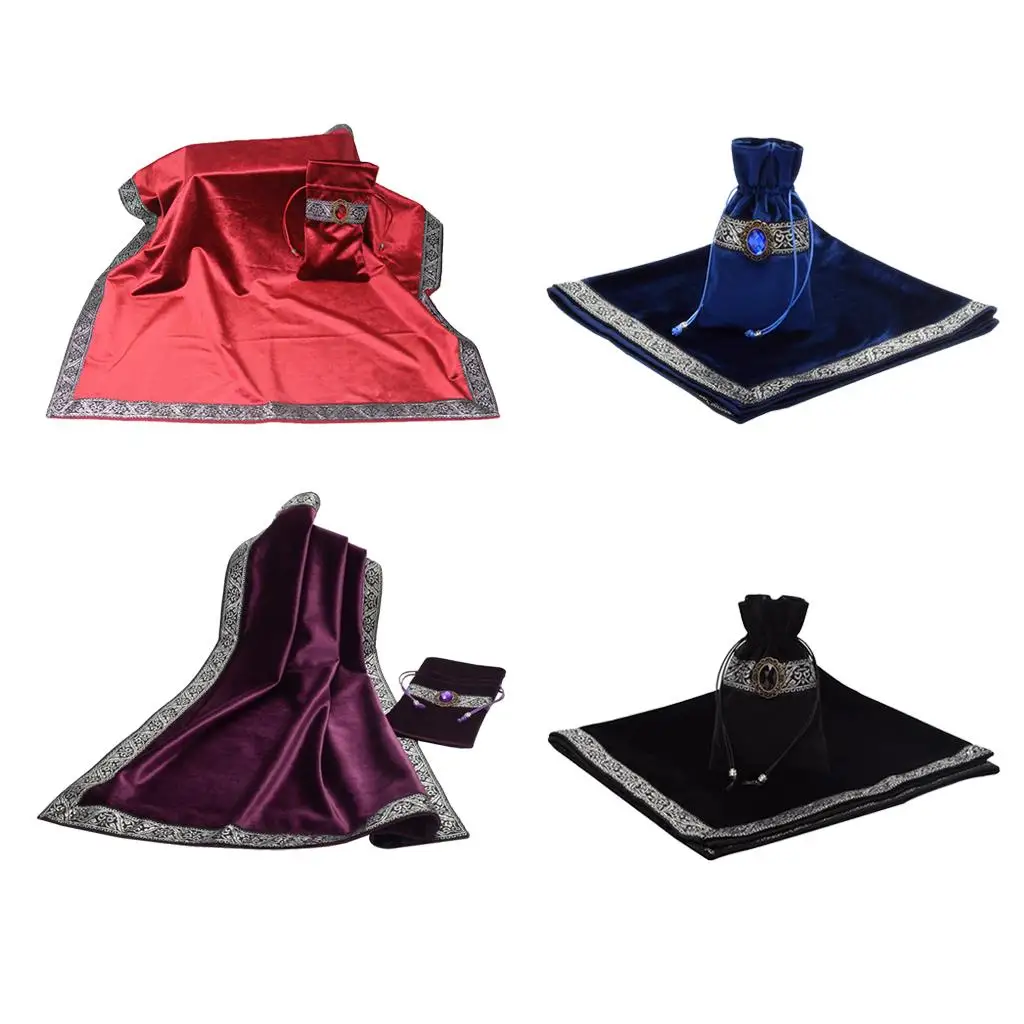 Tarot Table Cloth/Bag Decor Divination Velvet Square Tablecloth Pouch Ornaments