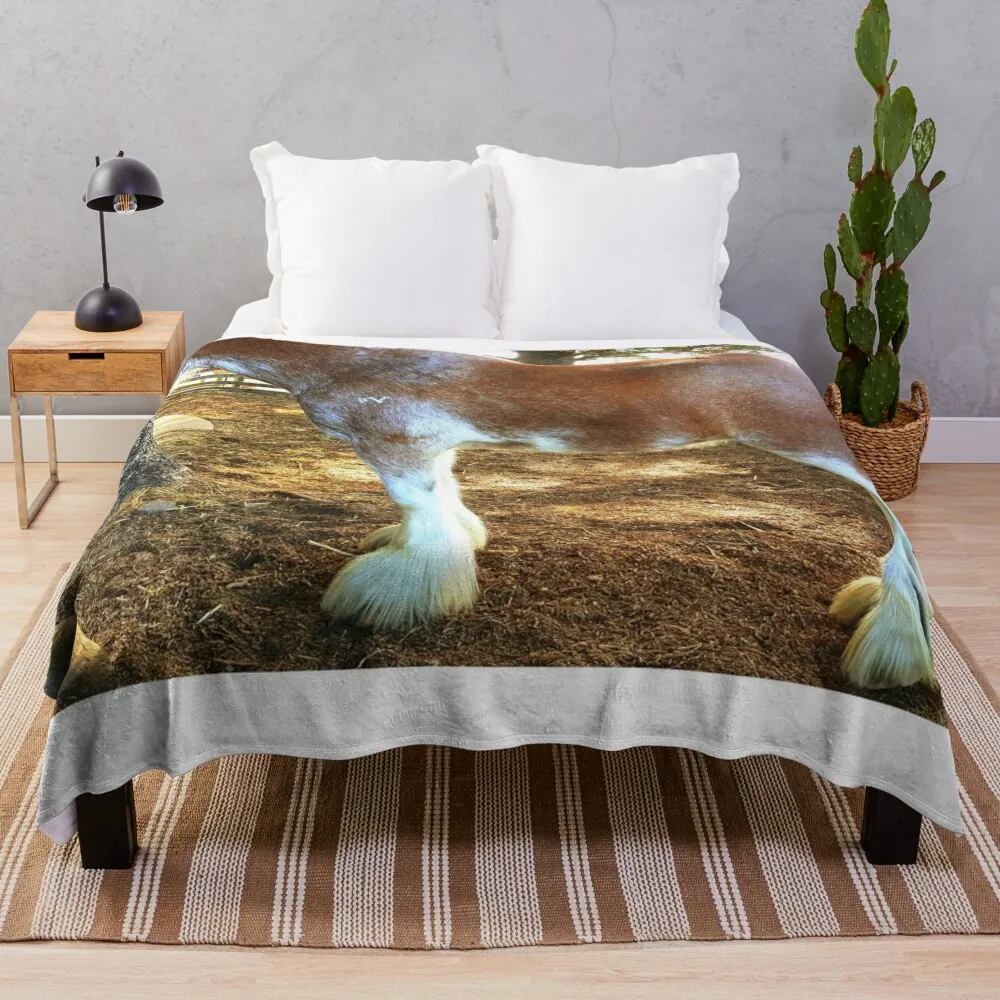 

Brown Mottled Clydesdale Horse Throw Blanket Blanket For Decorative Sofa Hairy Blanket Vintage Blanket Bed covers