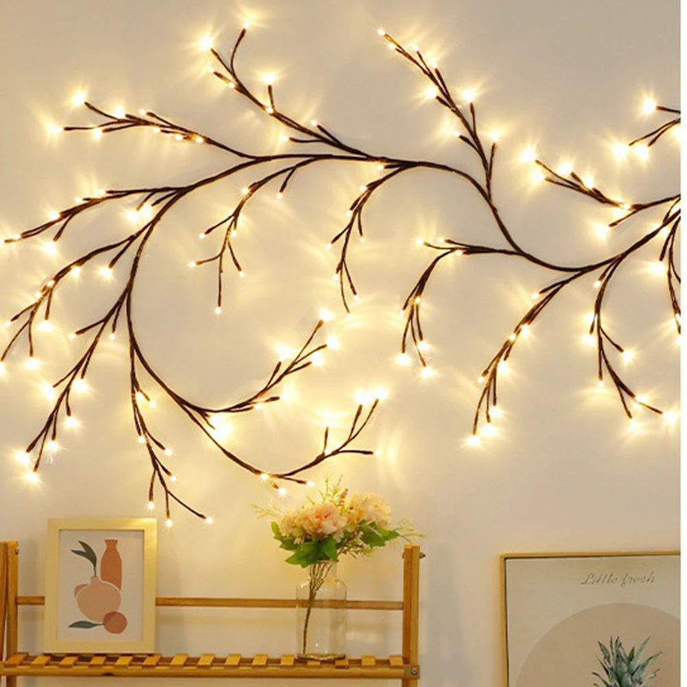 DIY Flexible Realistic Vine String Lights High Brightness Home Decoration Ornament For Walls Fireplaces Windows Patios Bedsides hello forty neon sign 76cm 30inch custom neon sign for birthday wedding home bar wall bedroom decor flexible neon light sign