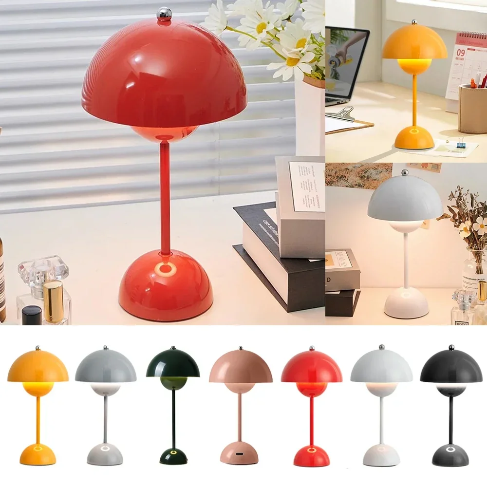 

Mushroom Lamp Flower Bud LED Rechargeable Table Lamps Mushroom Desk Lamp Touch Night Light for Living Room Bedroom Decoration