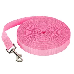 Durable Nylon Dog Training Leash - Adjustable Long Length - 6M (Pink)