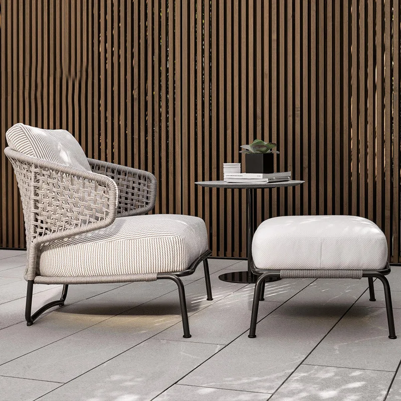 

Outdoor sofa, leisure waterproof rattan woven courtyard, single person rattan chair, sofa furniture combination, Nordic creative