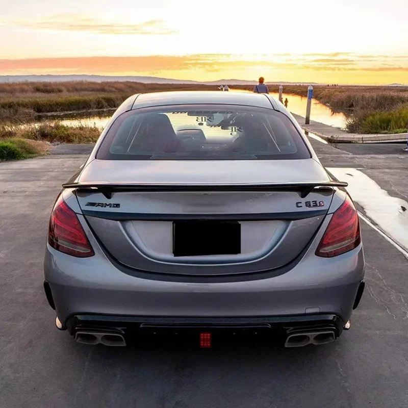 Rear Trunk Lid Car Wing Ducktail Lip Spoiler Compatible With Mercedes Benz C Class W205 C180 C200 C250 C300 C450 C43 C63 Carbon Fibe 2014-19 (Color : 4 Door Carbon Fiber - View #3