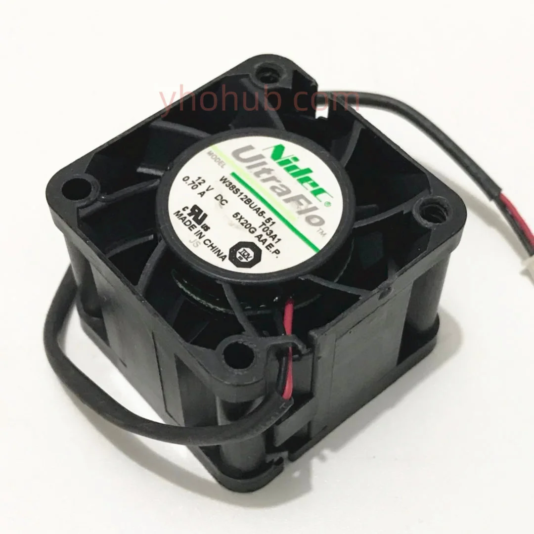 Nidec W38s12bua551 T03a1 dc 12v 0.70a 38x38x28 mm Ventilador de Refrigeração do Servidor de Fios