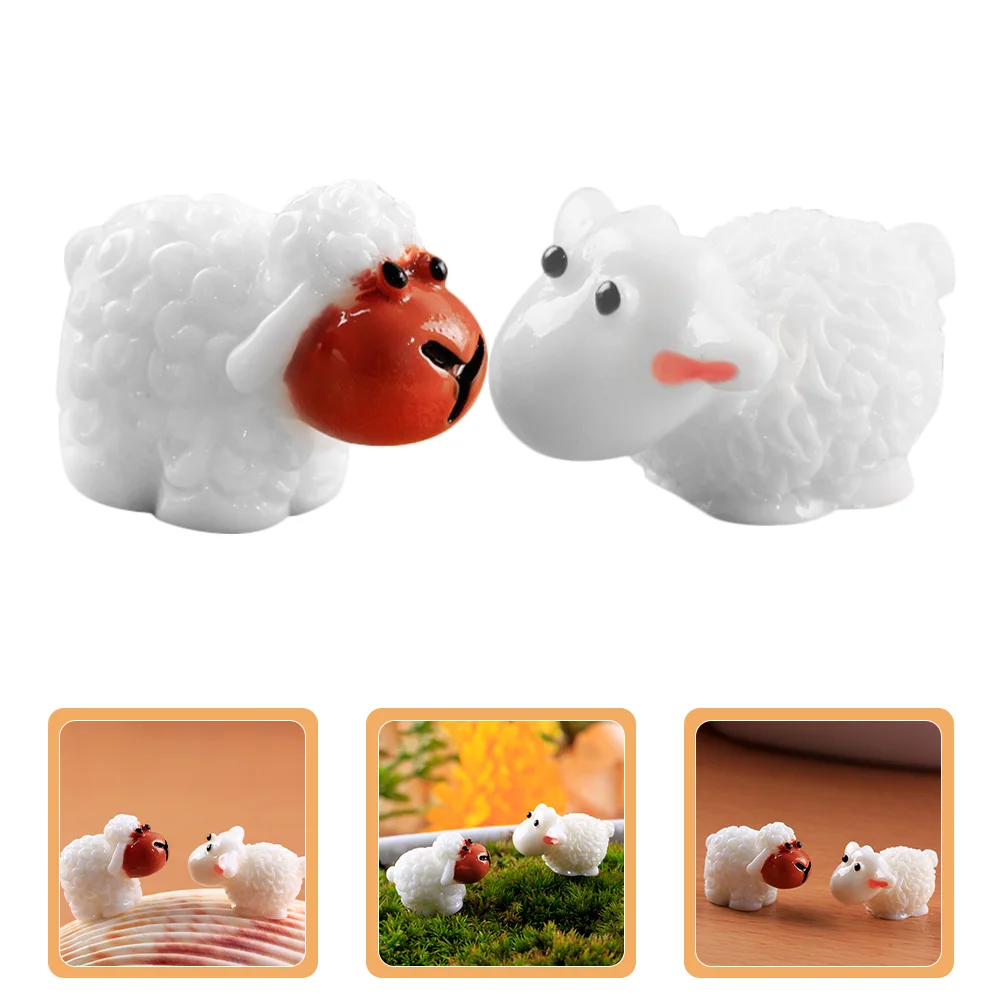 

40 Pcs Lamb Statue Indoor Decor Sheep Sculptures Mini Figurines Asethic Room Decorations Living Resin Tiny Animal