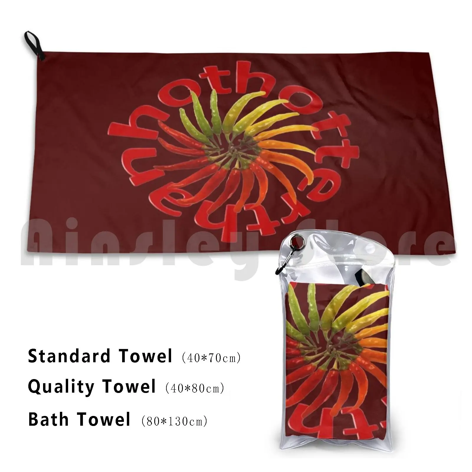 Asciugamano Più Caldo Della Ruota Di Peperoncino Caldo 3283 Hot Hotter Peperoncino Peperoncino Rosso Rosso