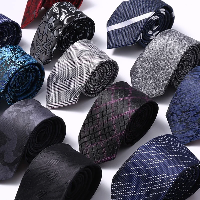 

Luxury Mens Tie NEW 6CM Skinny Tie for Men Narrow Necktie Floral Paisley Stripes Neck Ties Arrow Wedding Ties Accessories