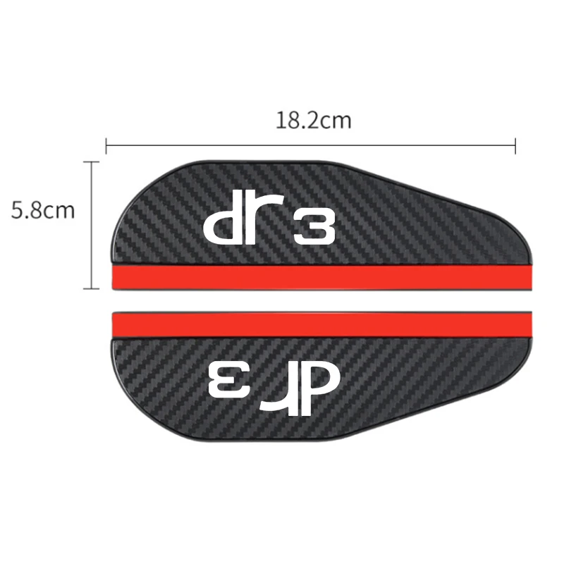 2X Car Rearview Mirror Eyebrower Sticker Car Rain Eyebrow Cover For DR Motors 3 dr 5.0 dr f35 EV Auto Styling Accessories