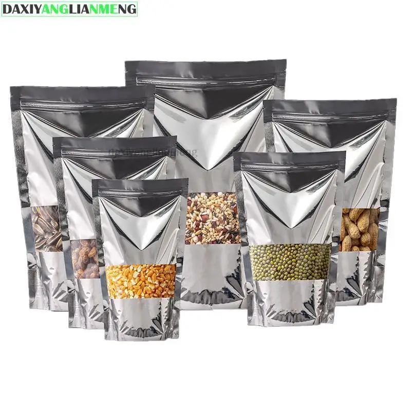 

100 шт./партия, пакеты из прозрачной алюминиевой фольги на молнии