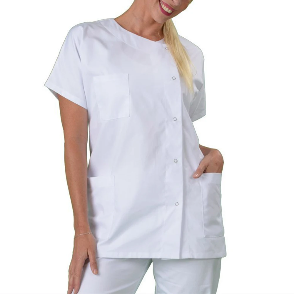 

T Shirt Boxer Men Briefs Women Men Medical Dress Uniform Tops Hospital Workwear Lab Coat Collar Free Short Sleeves
