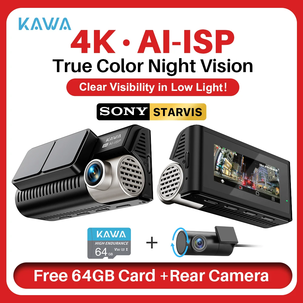 Dash Cam 4K Anteriore E Posteriore - WiFi GPS, Visione Notturna, Parcheggio 24H - Foto 7