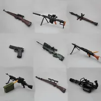 1/6 Soldier Weapon Accessories Assembly Puzzle Model Gatling M82A1 Sniper Rifle Desert Eagle Pistol Military Educational Toys 1