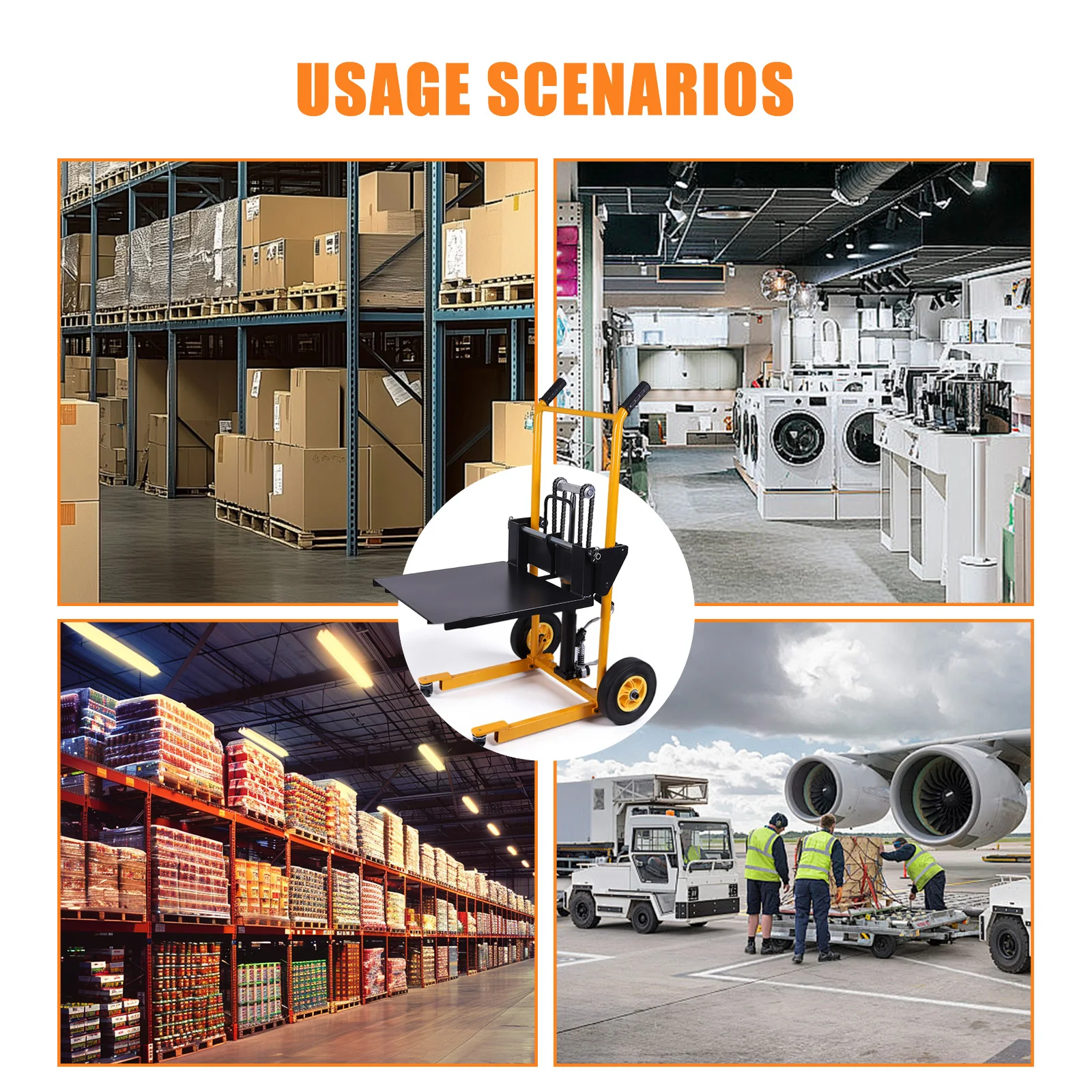 Mini Forklift Manual Hydraulic Stacker Lightweight Foldable Transport Lifting Cart Pallet Truck Dolly for Commercial & Industry