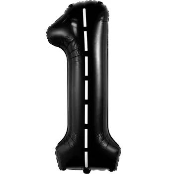 레이스 트랙 체크 무늬 풍선 1 개, 빠른 생일 풍선 1 개, 소년 경주용 자동차 생일 장식, 1 세 생일 파티 선물, 40 인치