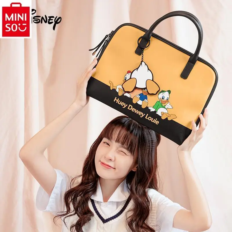 

MINISO Disney Donald Duck Laptop Case 14 13 13.3 Student High Quality Multi functional Large Capacity Storage File Briefcase