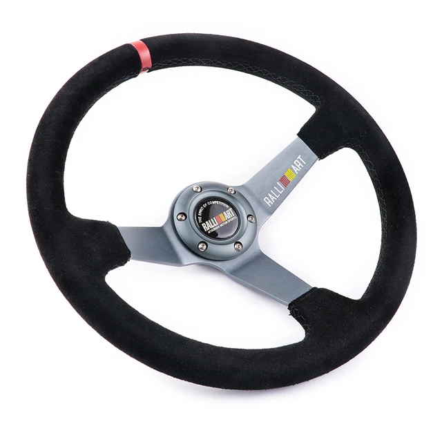 PVC RALLIART スポーツステアリングホイール 350 MM 14 インチ黒