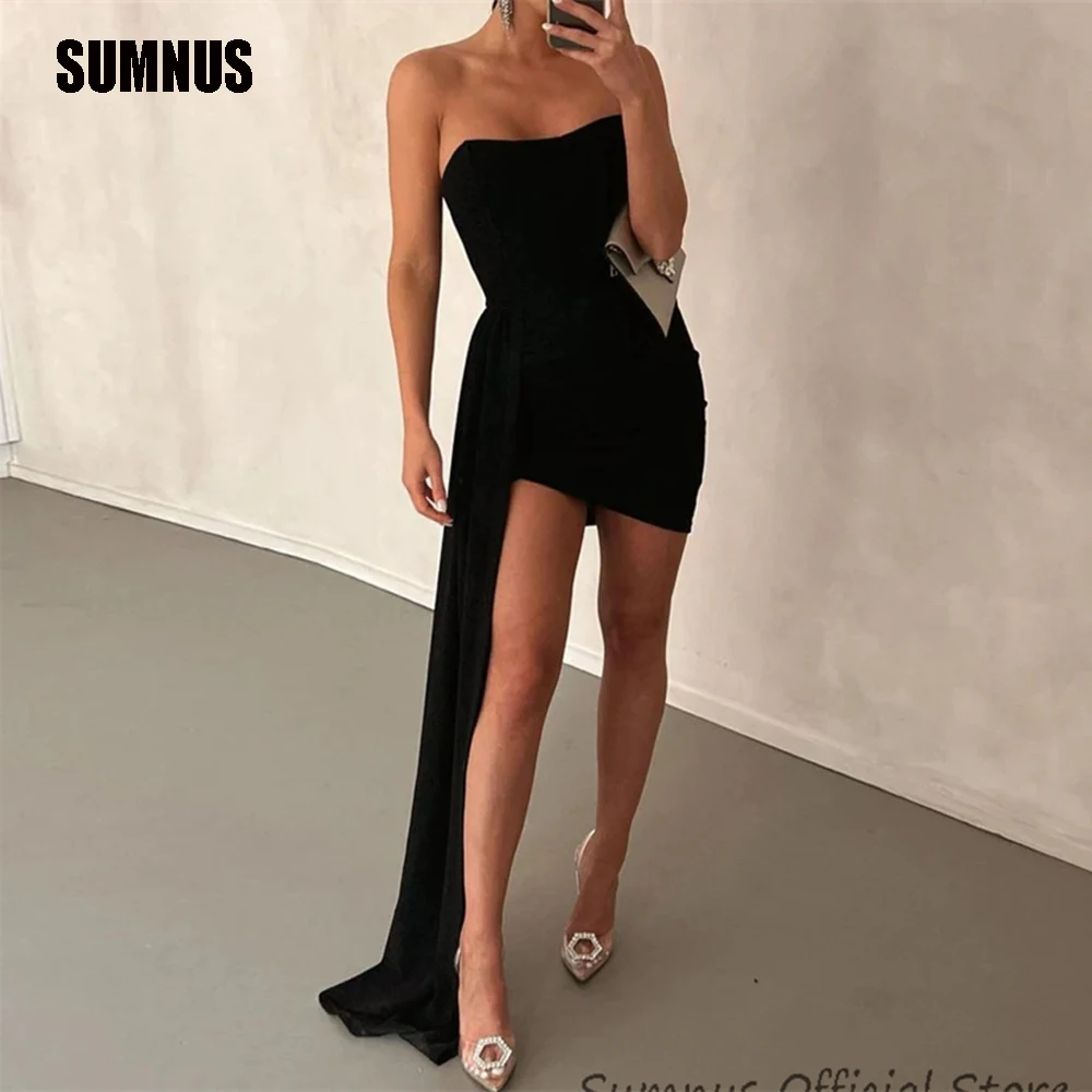 Mini Dress Short Black Dress With Train Gema Side Train Mini Dress (Black) Valeria'S Boutique Mini Dress Short Black Dress With Train Gema Side Train Mini Dress (Black) Valeria'S Boutique