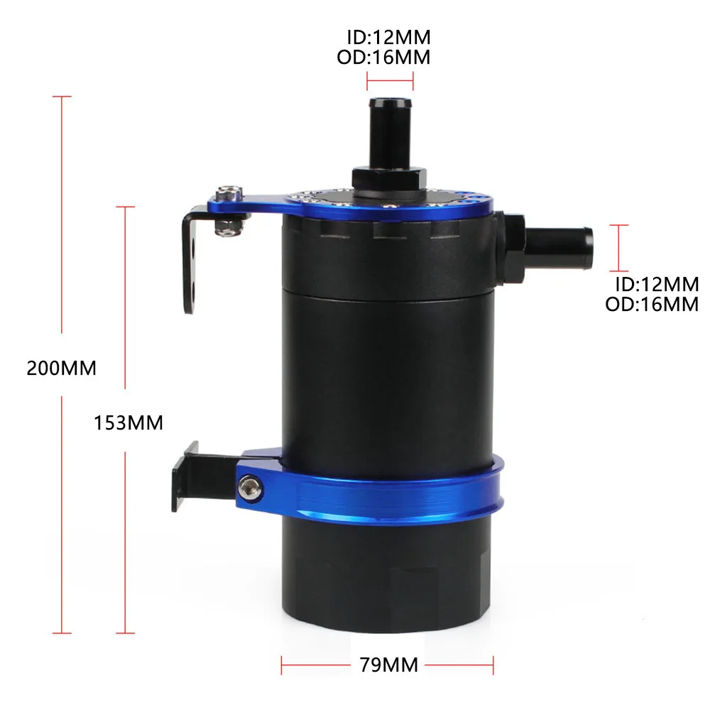 Oil Catch Can Kit Reservoir Baffled Tank with Breather Filter Universal Aluminum