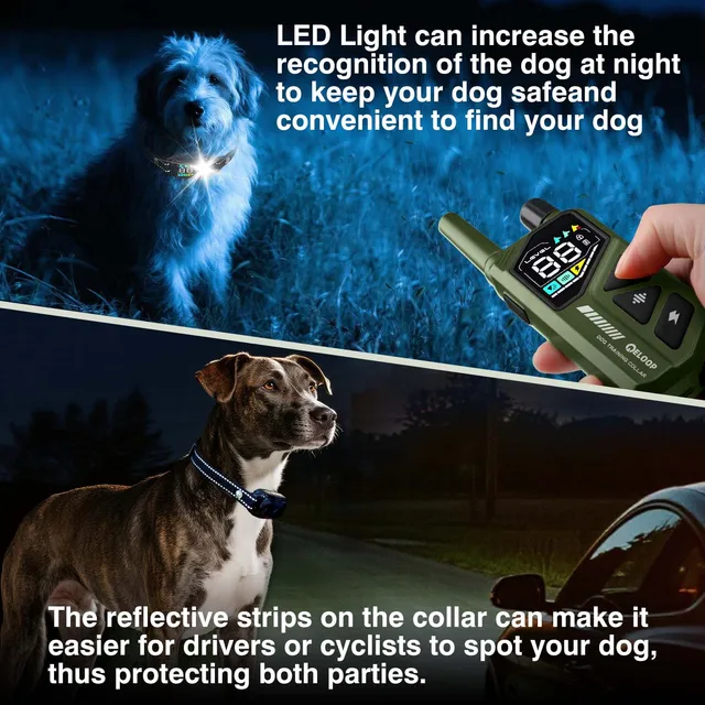 New AI Smart Dog Training Collar 3300Ft Anti-barking Device Electric Remote Control IPX7 Waterproof Pet Behavior Vibration Shock 6