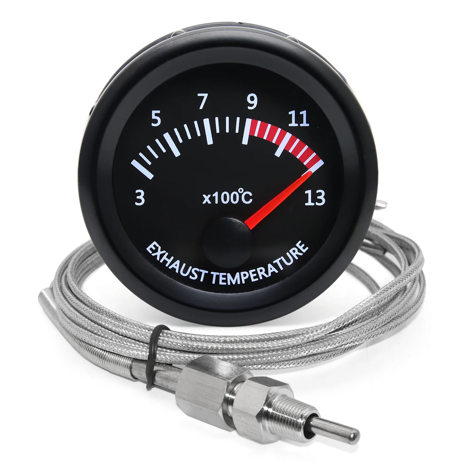 Car Gauge Exhaust Temperature Sensor Universal 52mm 2" Car Auto Exhaust Gas Temp Gauge 300~1300 Celsius 12V with Sensor