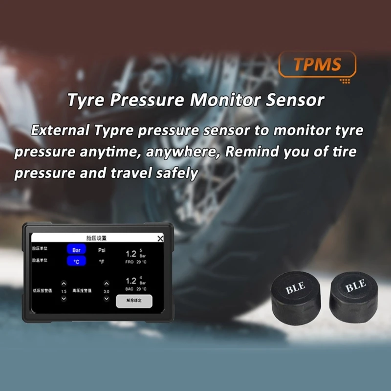 

Motorbike Driving Video Recorder 5inch Screen Support Tyre Pressure Detection