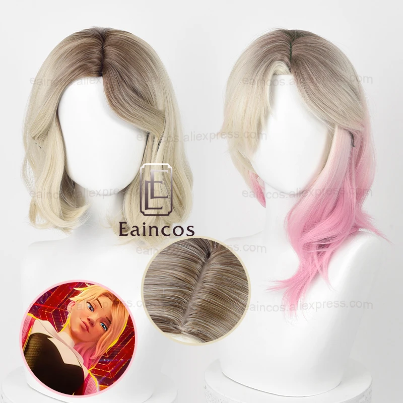 

Gwen Stacy Cosplay Wig Gwen Across The Spider Verse 35cm/45cm Gradient Short Wigs Heat Resistant Synthetic Hair Halloween Party