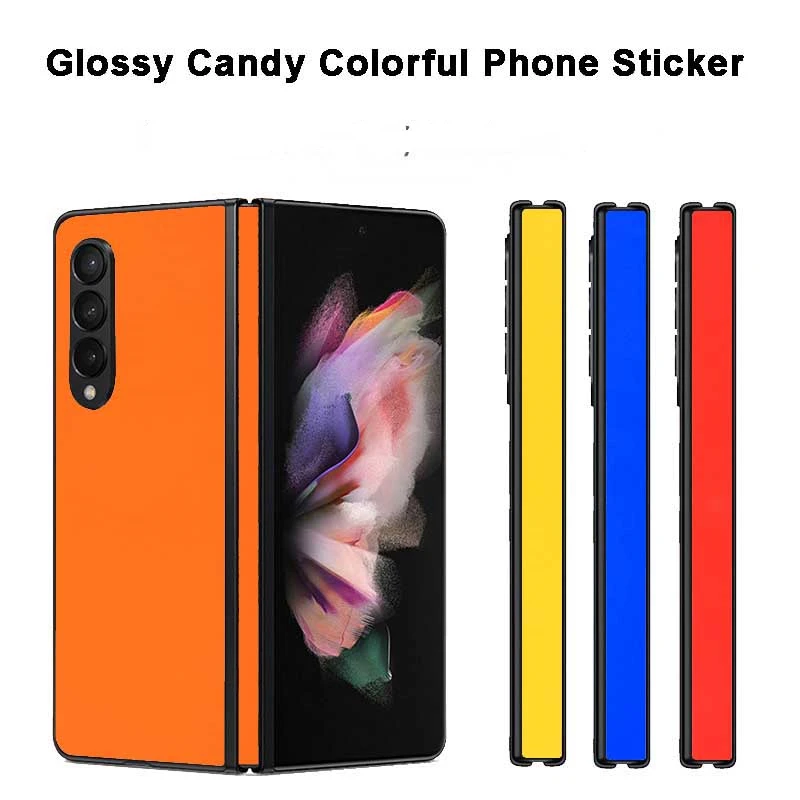 

High Glossy Candy Colorful Phone Sticker For SAMSUNG Galaxy Z Fold 4 5G Back + Hinge Matte Film For Galaxy Z Fold4 5G Skin Cover