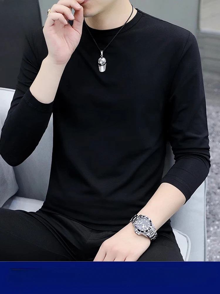 

Spring And Autumn Long Sleeved Round Necked Slim Fit Fashionable Inner Layer With Bottom Clothes T shirt 1-24# 5719
