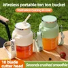 Wireless Portable Juicing Bucket Electric 800ml Sports Cup Fresh Fruit Juicer With Large Capacity and 10 Stainless Steel Blades 2