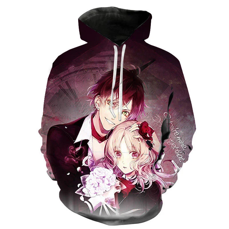 

New Diabolik Lovers Hoodies Sakamaki Kanato Ayato Komori Yui Anime 3D Print Sweatshirts Boy Girl Kids Hoodie Pullover