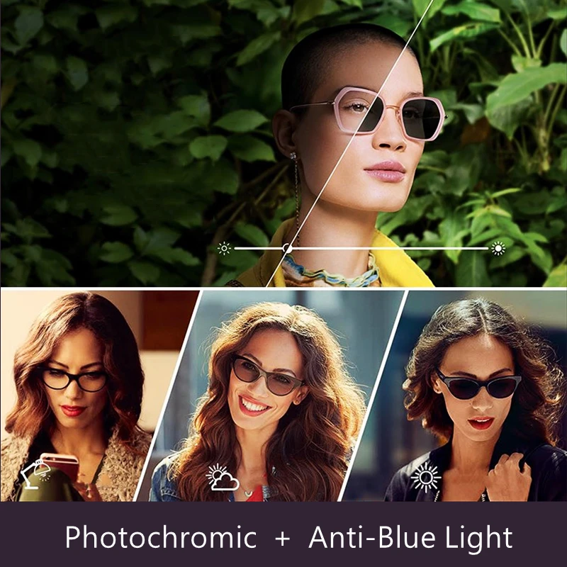 YIMARUILI 1.56/1.61/1.67/1.74 Anti-blue Light Photochromic Optical Lenses HD Anti-reflection Anti-scratch Myopia Hyperopia Lens 3