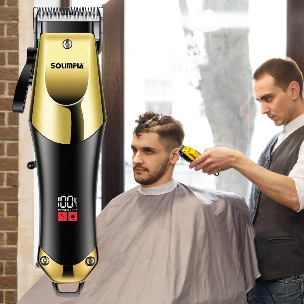 Solimpia 헤어 클리퍼 세트 남성용 전문 헤어 트리머 조정 가능한 블레이드 LED 디스플레이 헤어 커팅 머신 HT-678